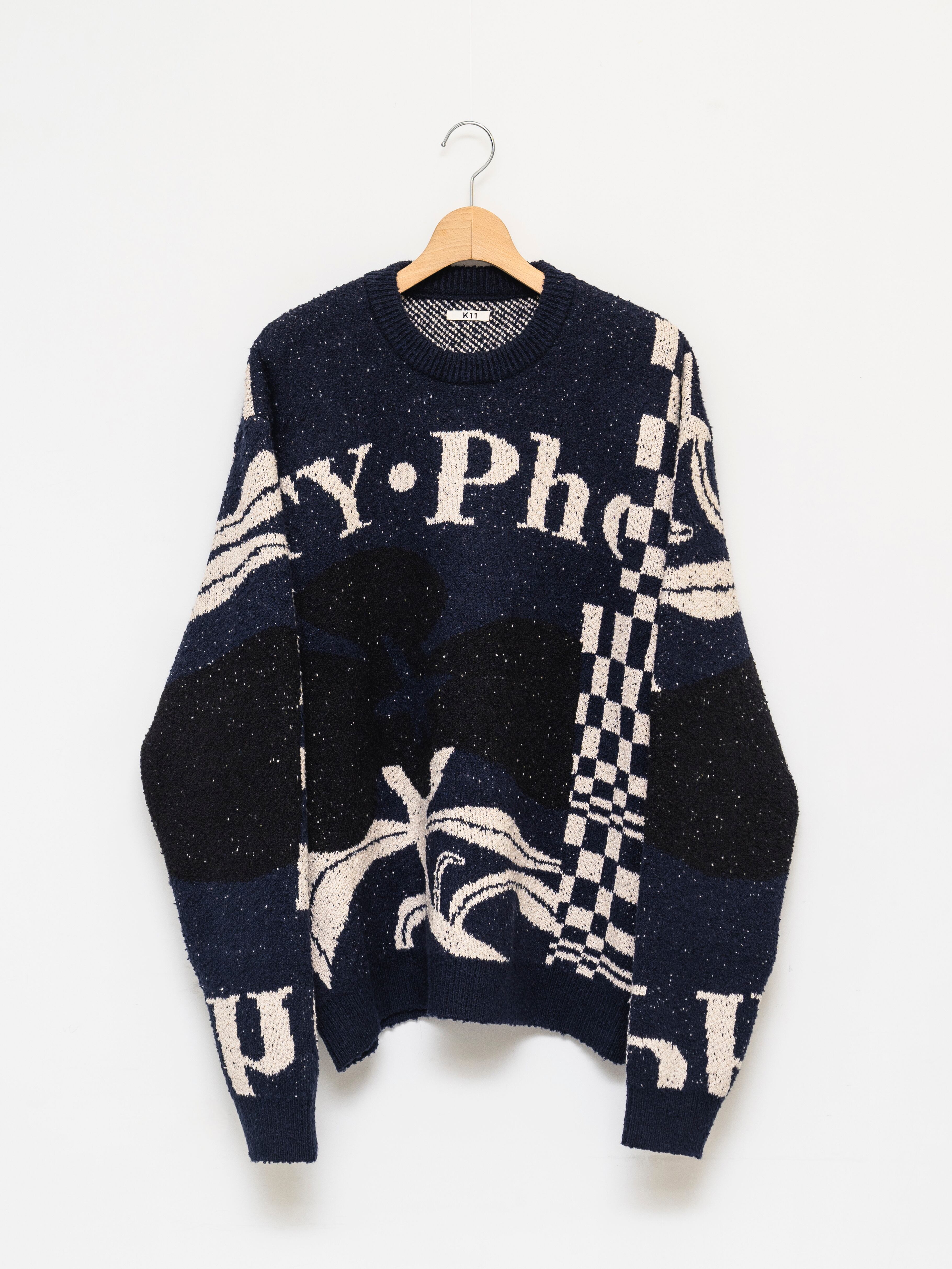 KHOKI Intarsia-knit jumper Navy 24fw-k-01 | BEST PACKING STORE