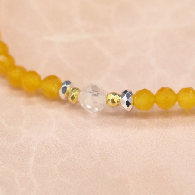 【Shining  Like Stardust】レインボークォーツ×水晶×クォーツァイト ブレスレット