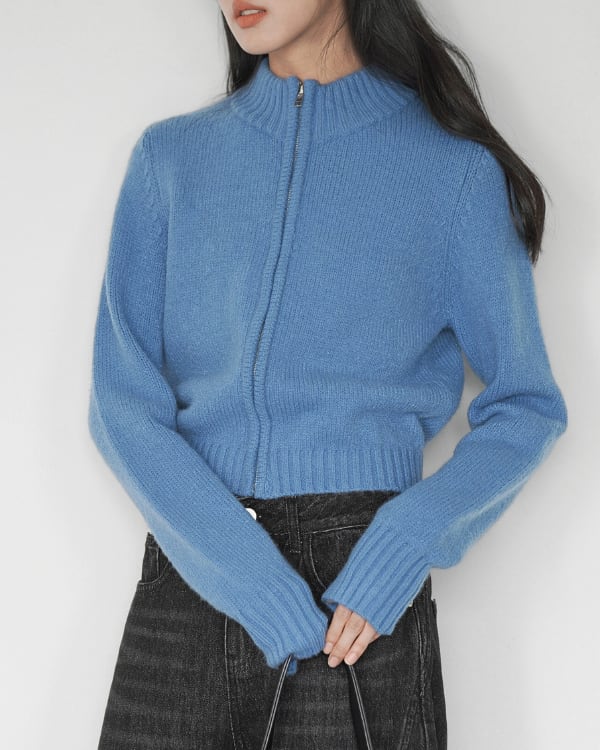 Full zip up blue cardigan TH2945