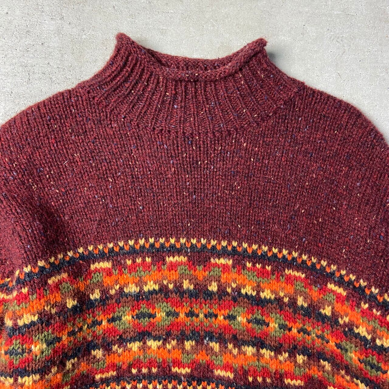 Abercrombie & Fitch アバクロ 総柄 ウールニットセーター ロール 