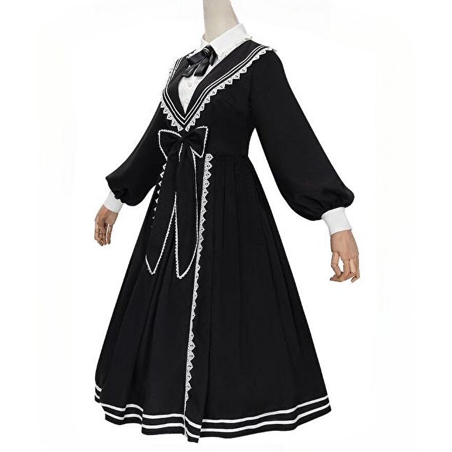 SEASONZ ロリータ ドレス ゴシック ゴスロリ ワンピース 深V字ネック