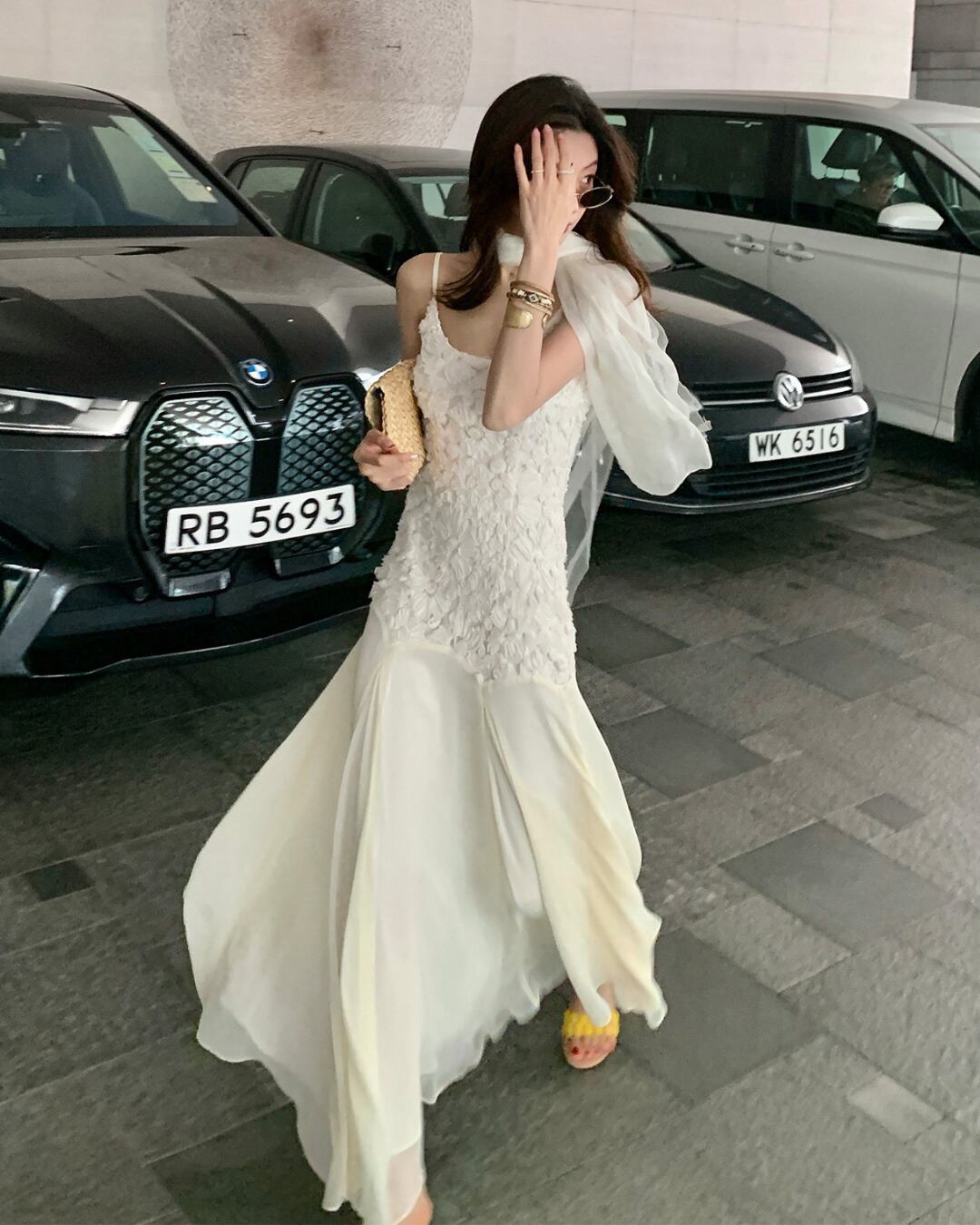 フラワーレースマーメイドキャミワンピース S26174