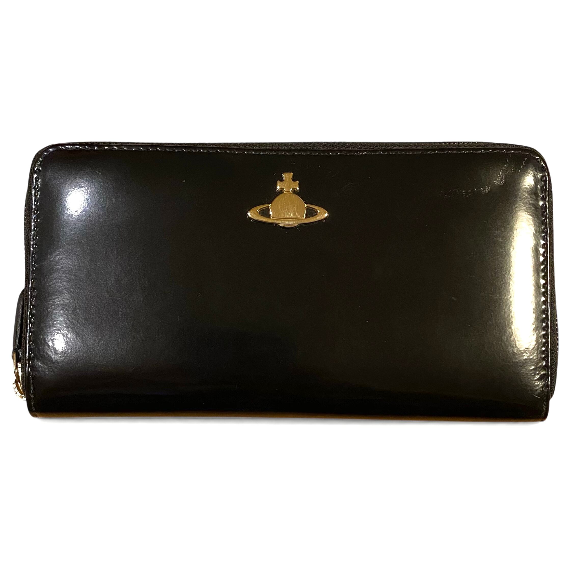 Vivienne Westwood Leather Wallet Round Zip Black / ヴィヴィアンウエストウッド レザー 長財布