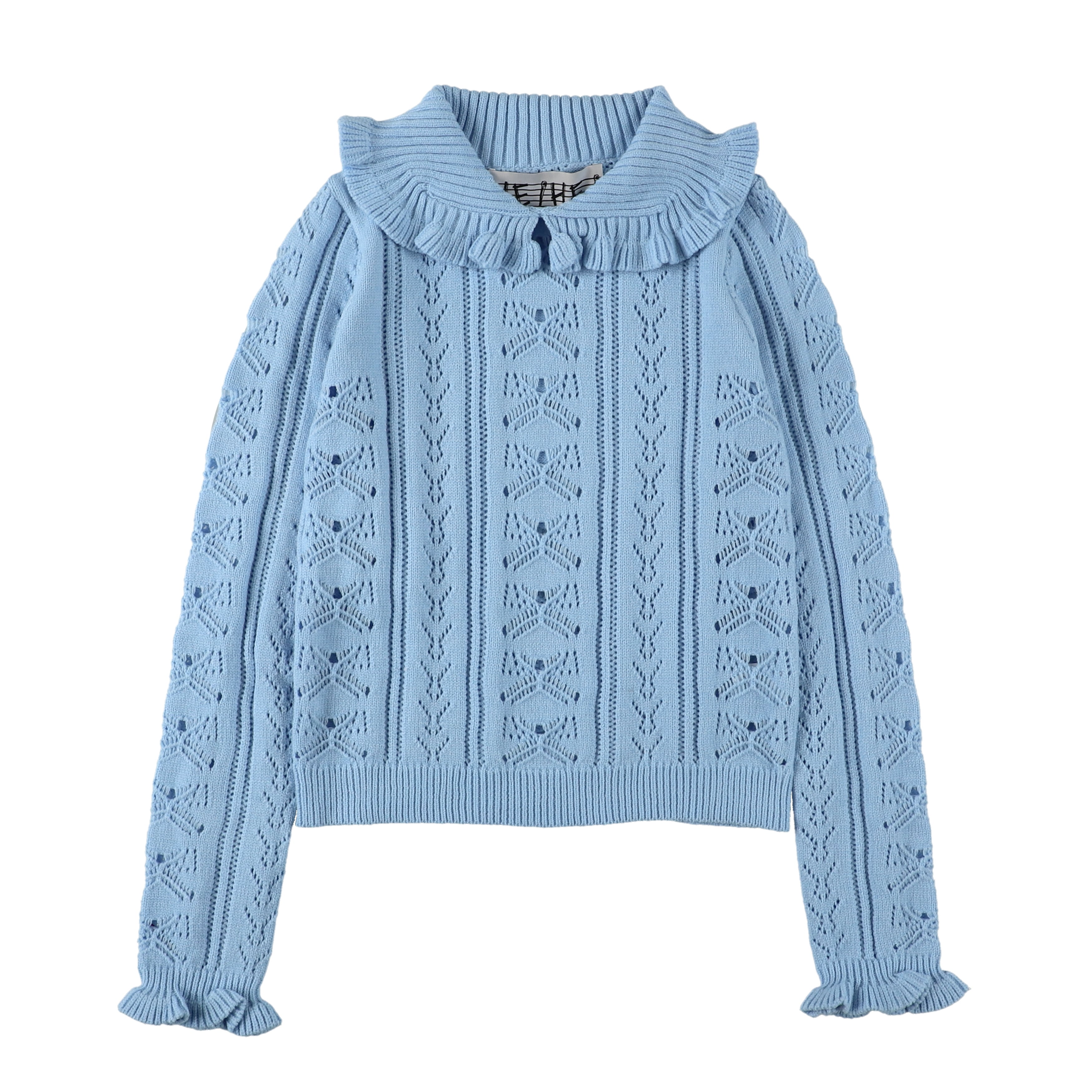 フリルニット BLUE