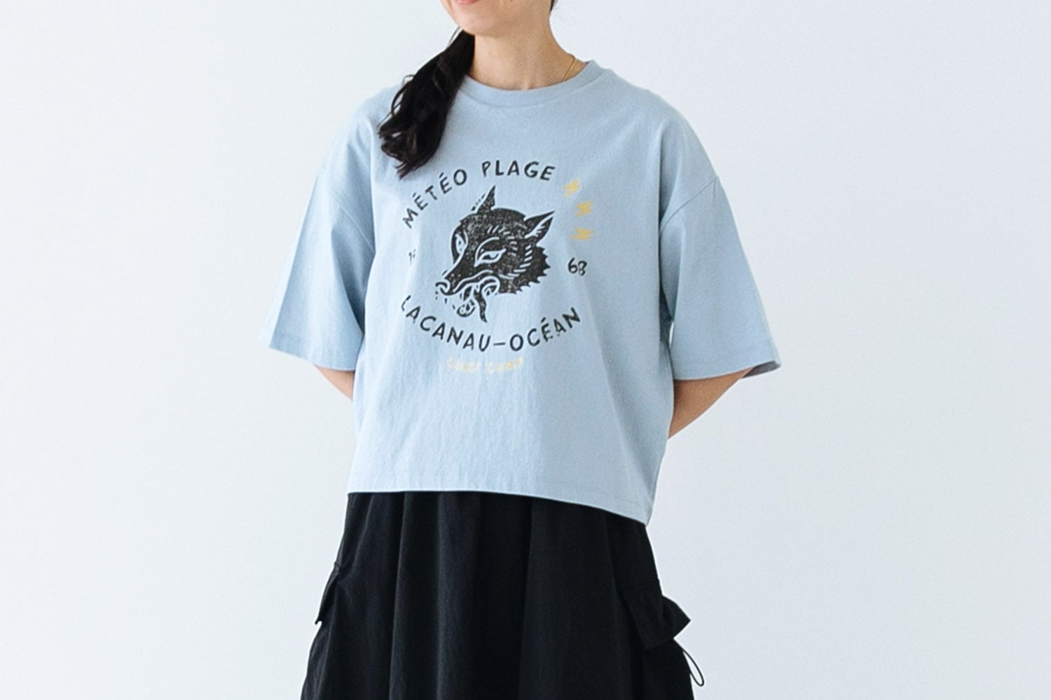 オーガニックコットン ボックスプリントTEE "METEO PLAGE"