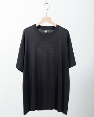 good damage & fade both sides printed T-shirt / single stitch / Made In USA