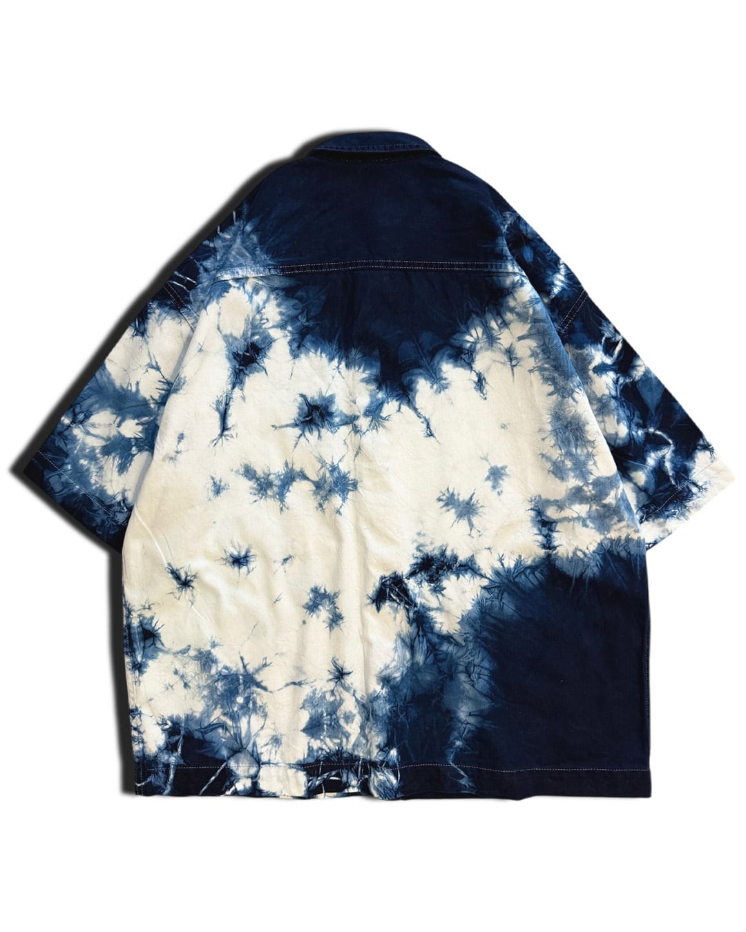 数量限定販売】藍染めタイダイ半袖ワークシャツ 藍の星雲 | 唯一無二の