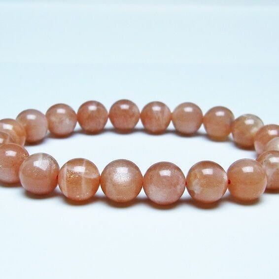 オレンジムーンストーン ブレスレット 10mm 一点物 メール便可 [M便 1/10] 111-48527