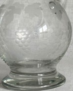 デキャンター　ワインディスペンサー　ぶどう柄　取っ手蓋付き　クリアガラス　水差し　12oteg2