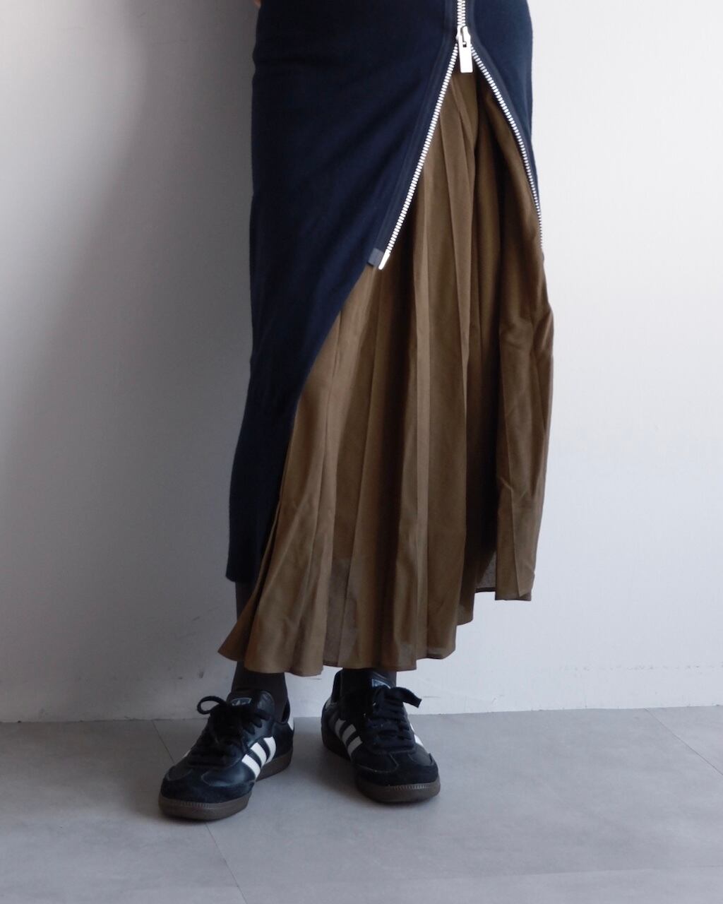 sacai SUITING MIX LAYERED KNIT DRESS | dear closet