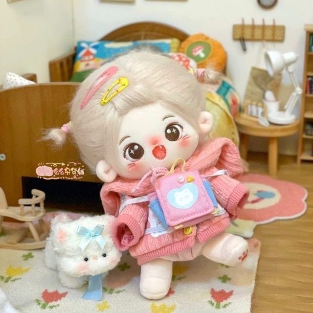 10cm 15cm 20cm】選べるツノ付きパーカーポンチョ ピンク ブルー ちび