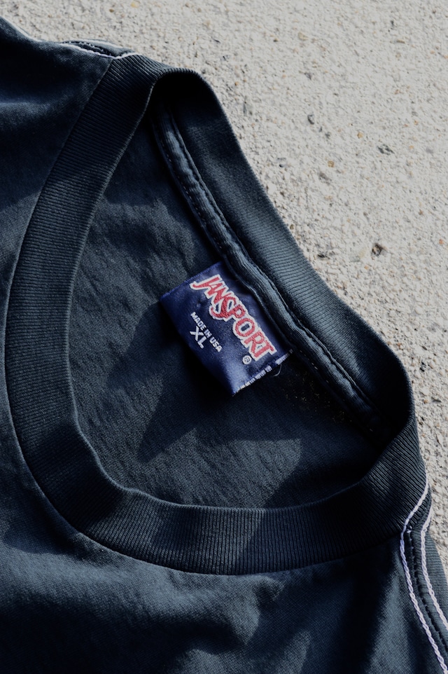 JANSPORT 90s Old Collage Tee made in USA "Custom Dyed Black" NCAA BIGTEN Michigan State Spartans USA製 ジャンスポーツ Tシャツ 黒染め ミシガンステート