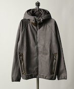 MMMM Backside fleece suede ZIP hoodie (GRY) 24040M22