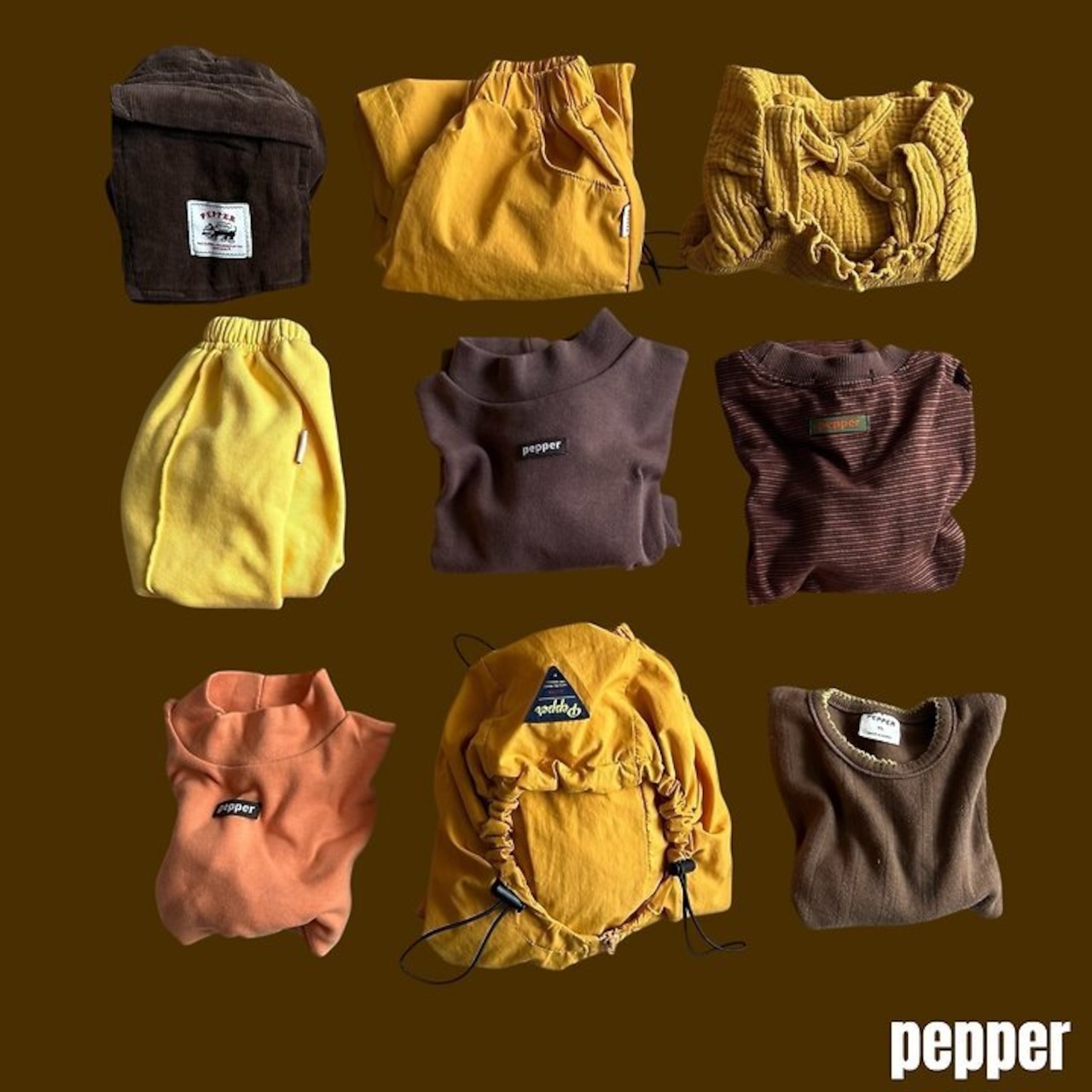 韓国子供服 / PEPPER / 26Autumn / みかんカラー ハイネックTシャツ / 秋服 *XS~XL *