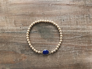 【14kgf】Gold beads bracelet (lapis lazuli)