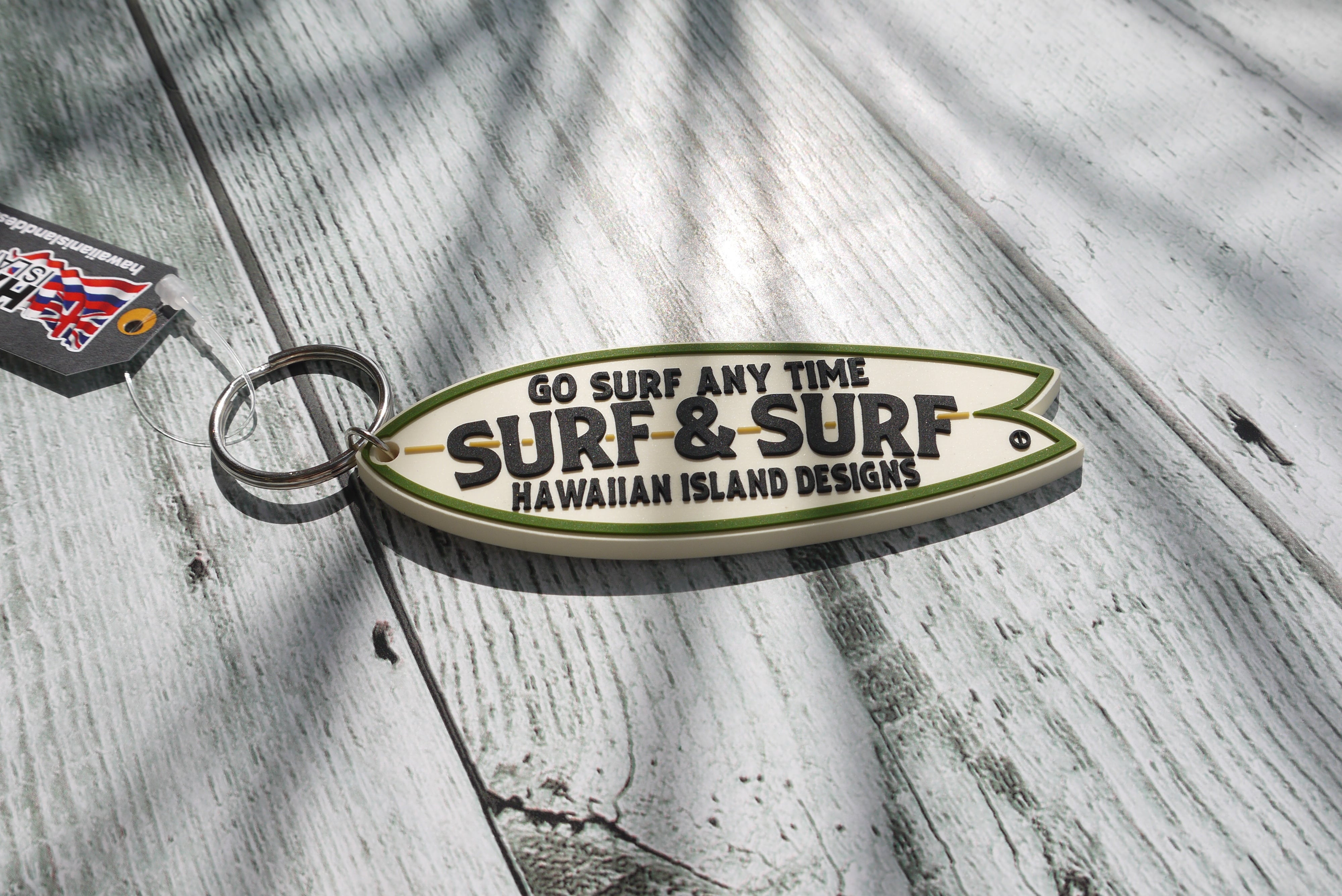 ☆ハワイアン雑貨☆SURF&SURF／サーフボード型キーリング