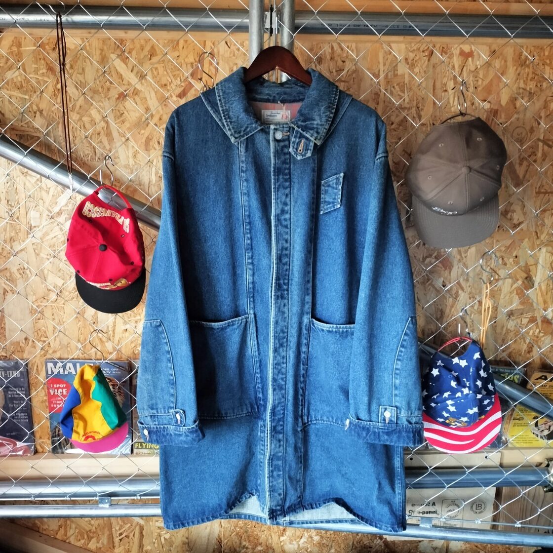 90s ヴィンテージ デニムコート ロングコート 古着 【V49】 | Pay ID