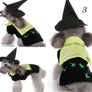 【PET】3種類展開ハロウィンワンピース&帽子ペットコスプレセット