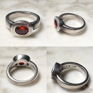 vintage silver carnelian signet ring