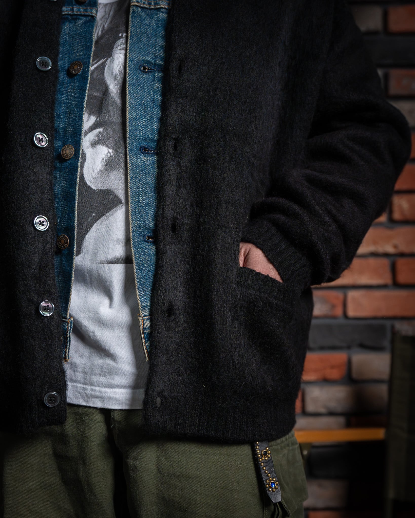 TOWN CRAFT】Solid Shaggy Cardigan 