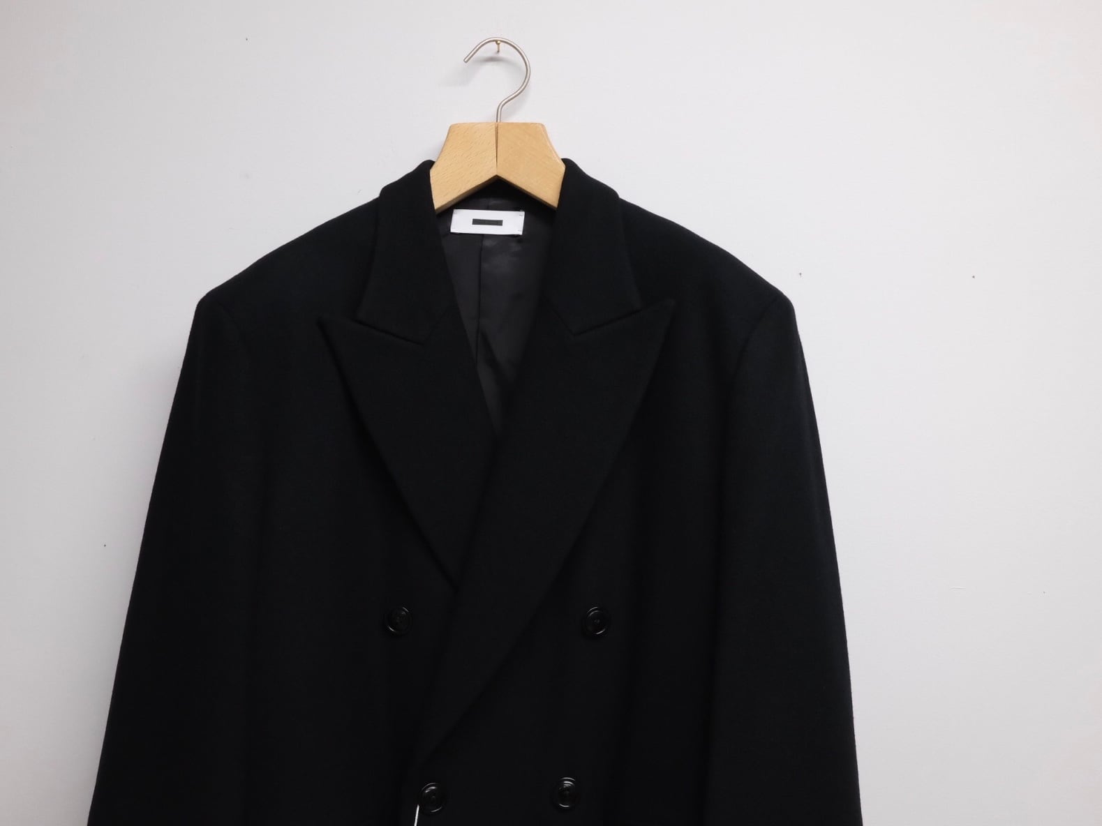 REVERBERATE” DOUBLE BREASTED COAT BLACK” | Lapel online store REVERBERATE” DOUBLE BREASTED COAT BLACK” | Lapel online store