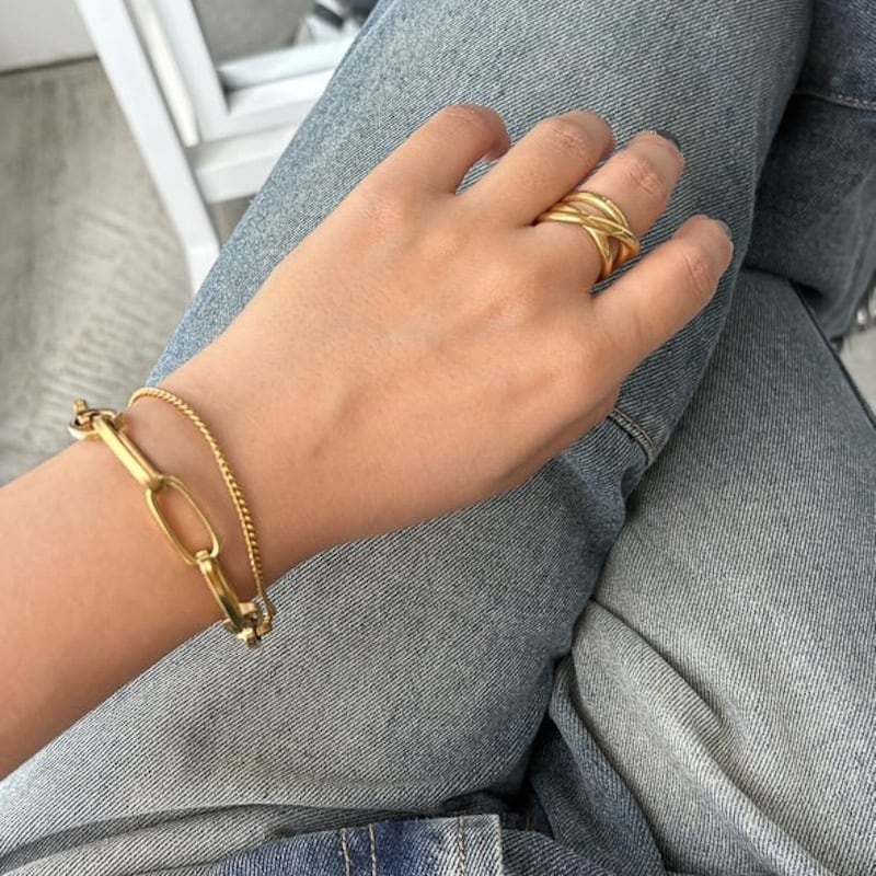316L double thick chain bracelet #b24 | fino（フィノ）
