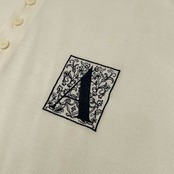SOZI ソジ 刺繍入り 半袖 ポロシャツ サイズ L /ライカ/日本製/アイボリー系/GREENCLUBS グリーンクラブ