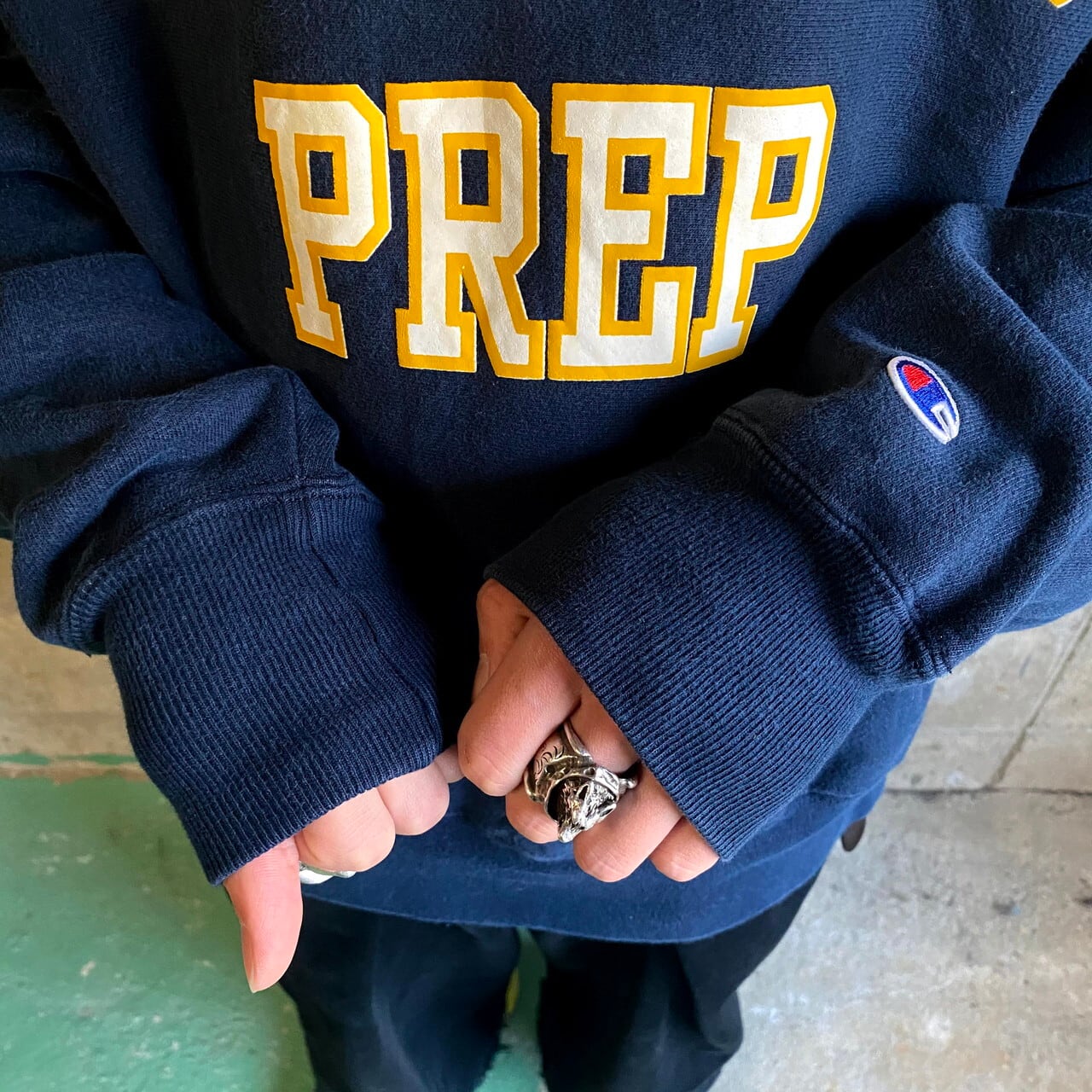 チャンピオン リバースウィーブ カレッジプリント スウェット メンズL