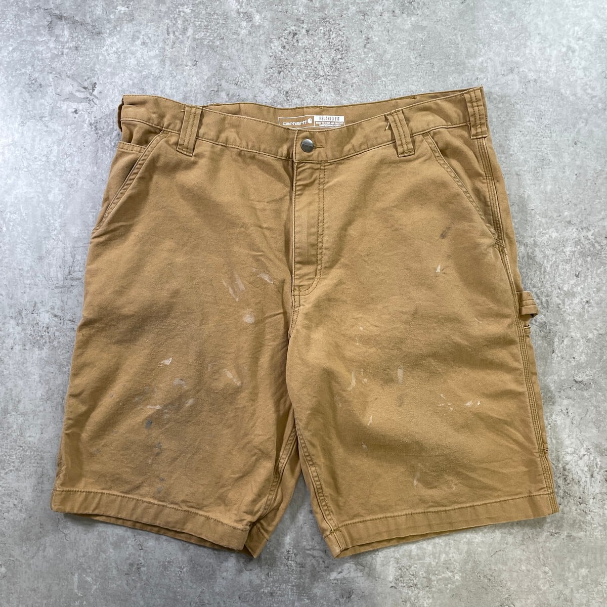 3枚カーハート　ブラウン　ハーフパンツ　ショーツ　オーバーサイズ　W50 Carhartt（カーハート） ハーフパンツ メンズ 大きいサイズ ショート