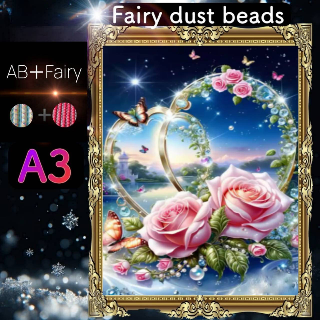 AB(オーロラ)+fairy各3色入り!四角ビーズ AB+fairy487ダイヤモンドアート