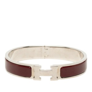 エルメス クリックH PM ブレスレット バングル シルバー ボルドー メタル レディース HERMES 【中古】