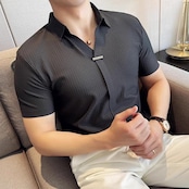 v-neck short sleeve polo shirt 00290