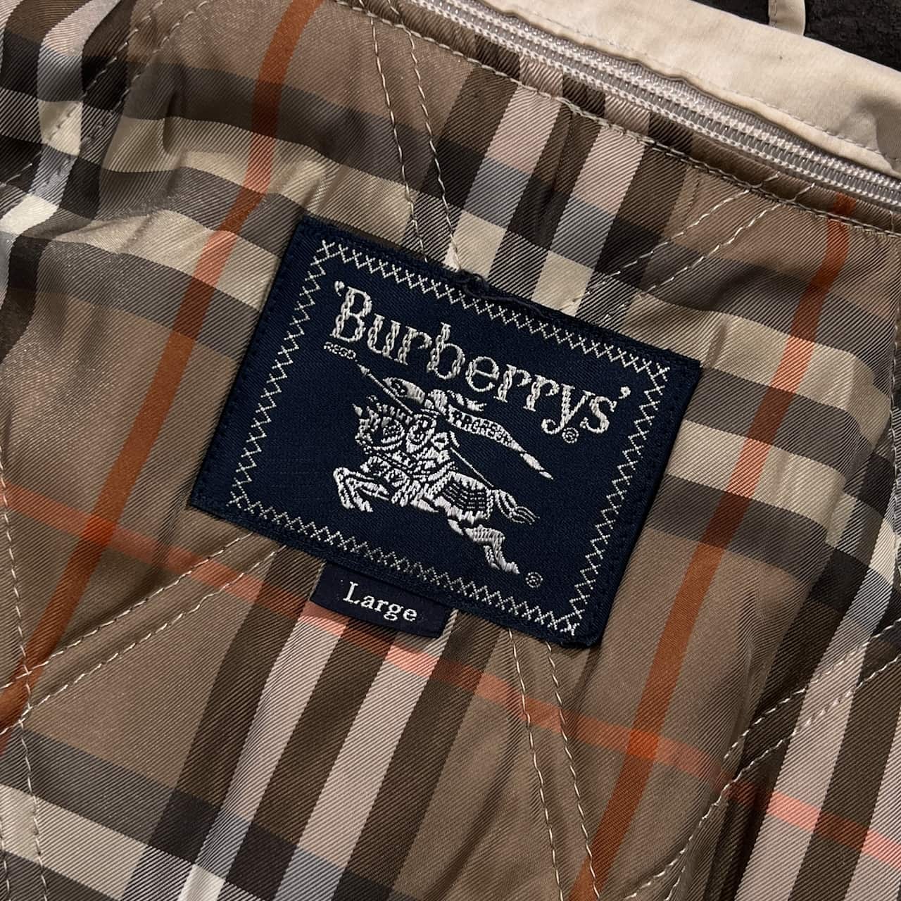 90s BURBERRY バーバリー 中綿ライナー付き ジャケット ハーフコート L/ベージュ系 メンズ ビンテージ