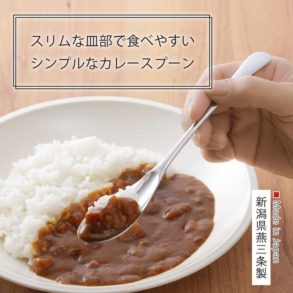 下村企販 スリムで食べやすい カレースプーン 18.5cm 5本セット 【日本