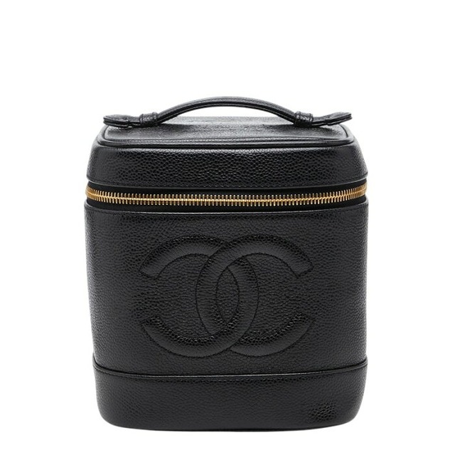 シャネル ココマーク バニティバッグ ハンドバッグ A01998 ブラック キャビアスキン レディース CHANEL 【中古】