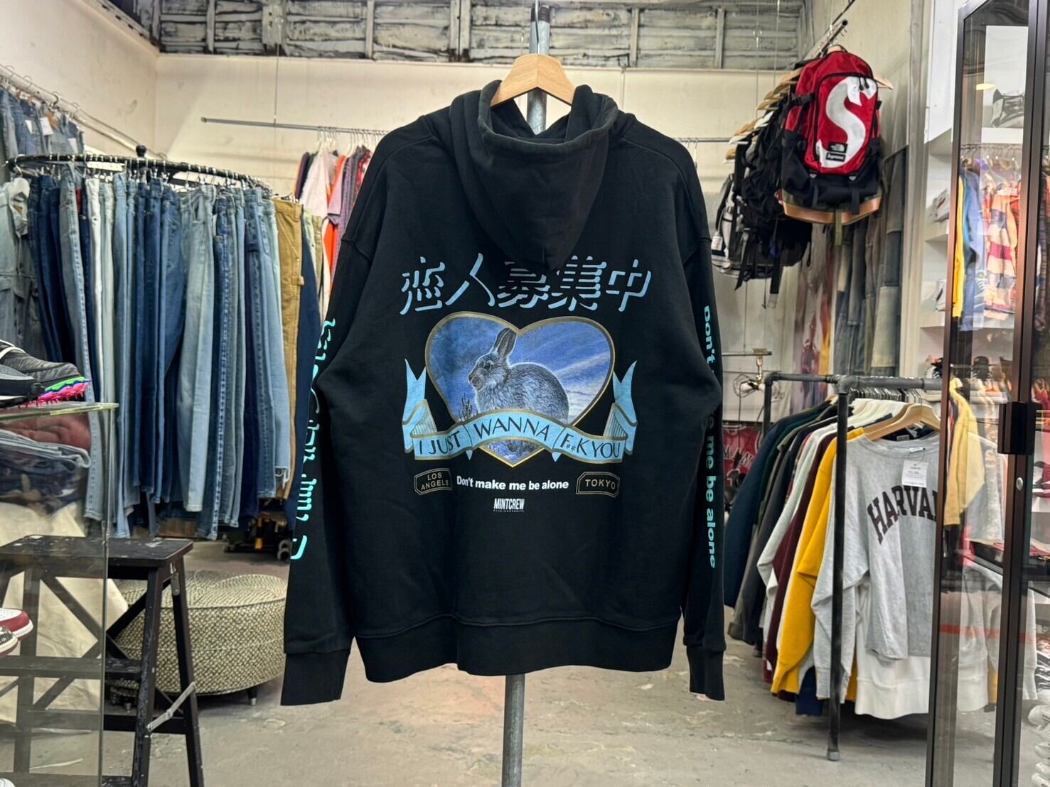 FR2 × MINT CREW 恋人募集中 HOODIE BLACK XL 22213 | BRAND BUYERS OSAKA 