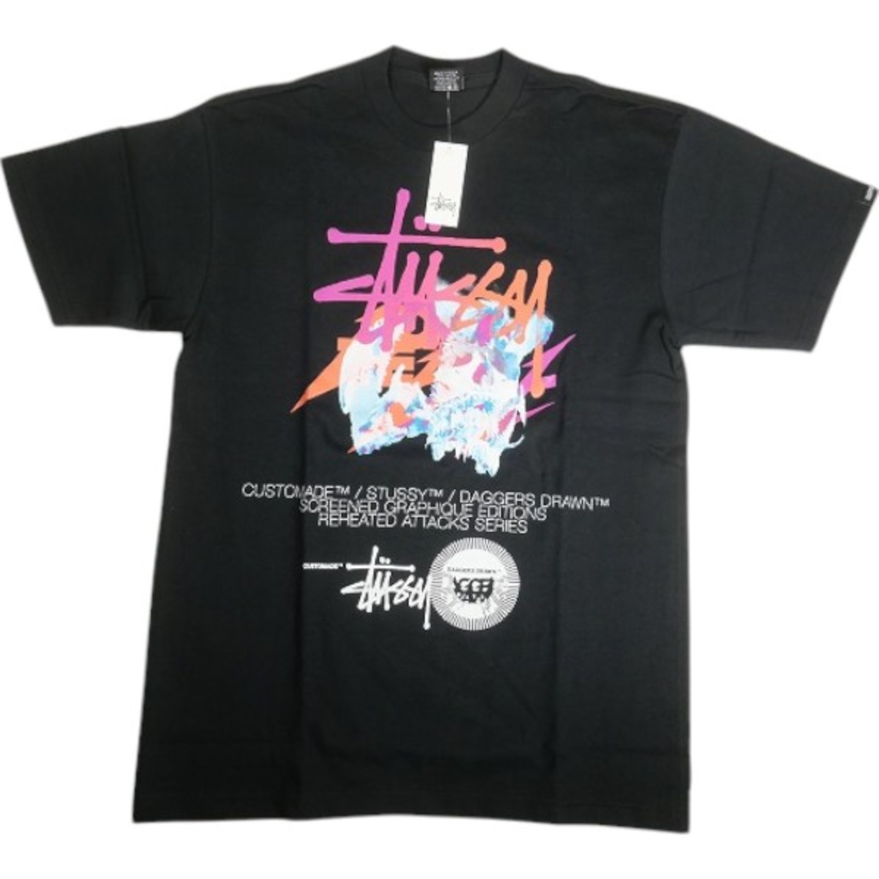 Size【M】 STUSSY ステューシー CUSTOMADE Dropped Skull Tee Black T 