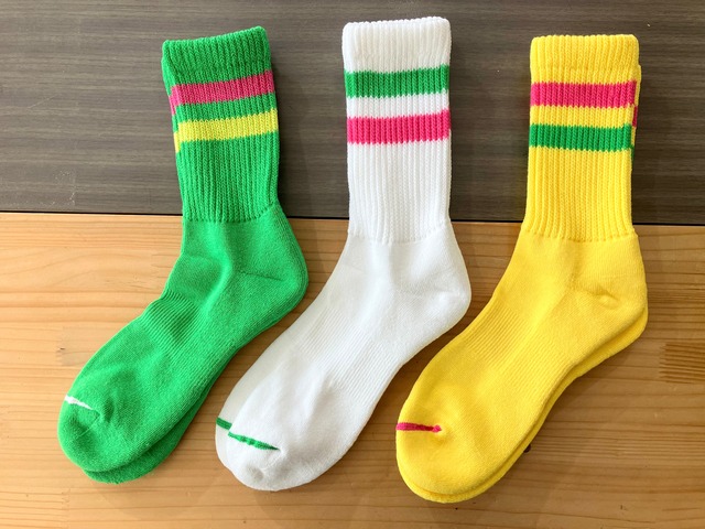 【3 COLOR SET】日本製・COMFY SOCKS x 万屋MARU LINE LOW CREW (BIFF/DOC/MCFLY)