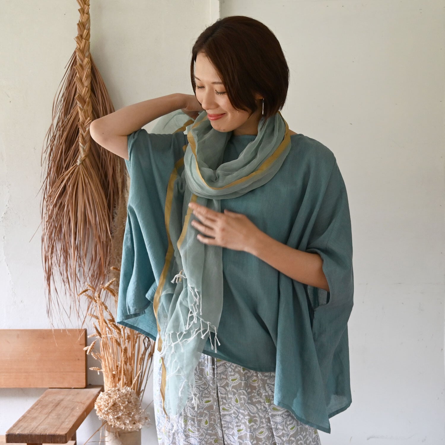 【sisam】フワリストール|手織オーガニックコットン