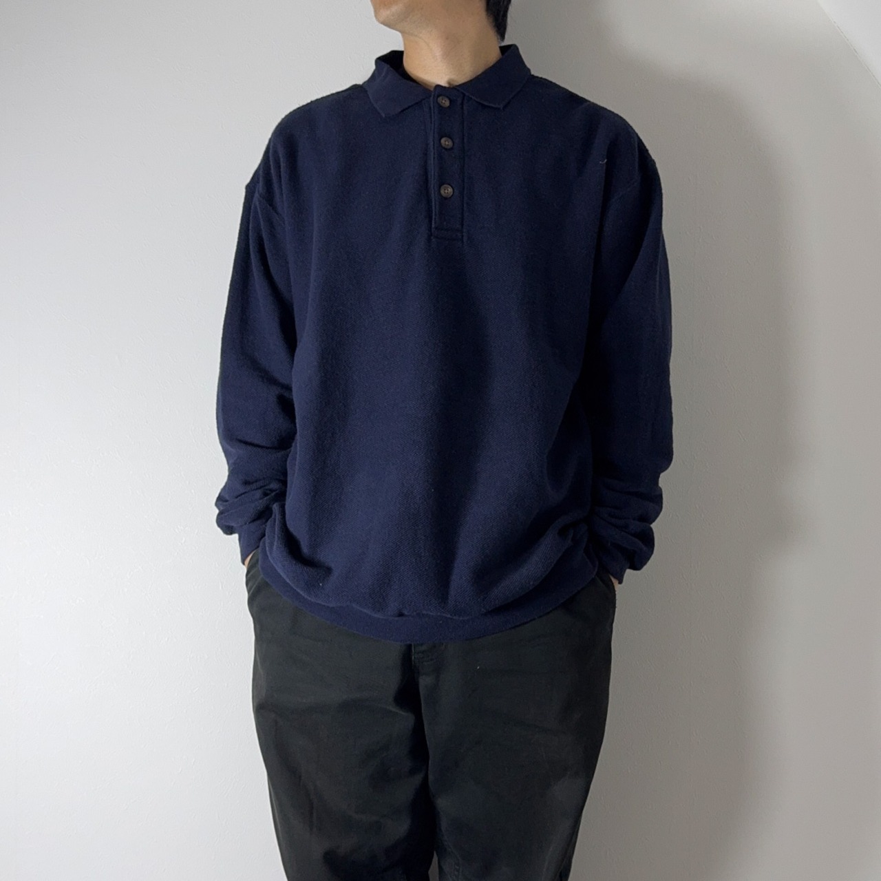 LANDS’END Piqué sweatshirt "made in USA" L 古着 - 13