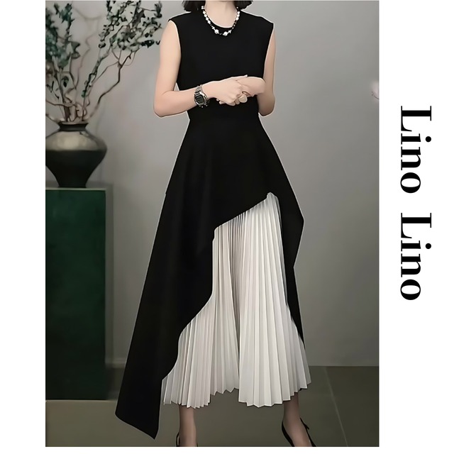 Asymmetrical Midi Sleeveless Onepierce L00894