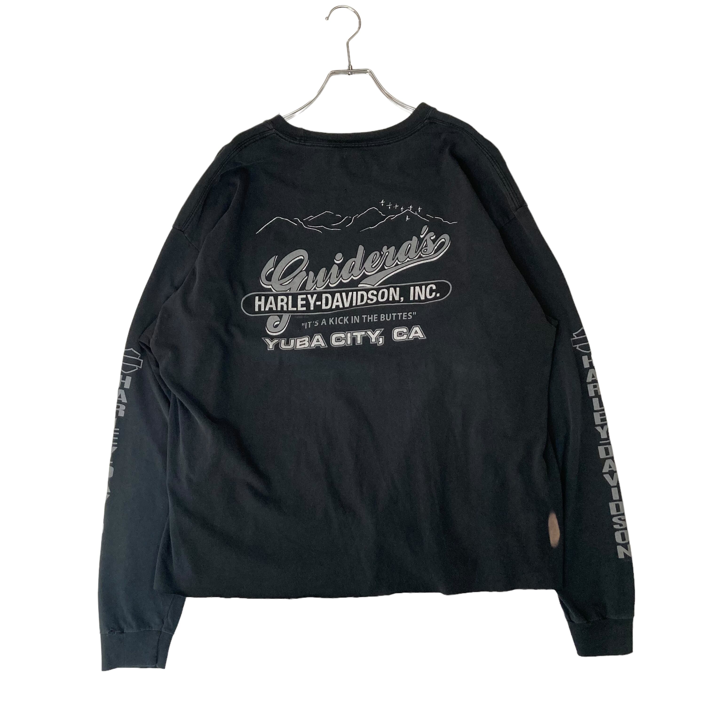 ショート丈リメイク】HARLEY DAVIDSON ロングTシャツ 2XL プリント