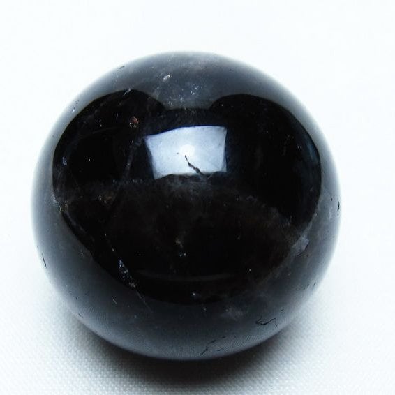 モリオン 丸玉 36mm 黒水晶 スフィア 置物 一点物 141-8075