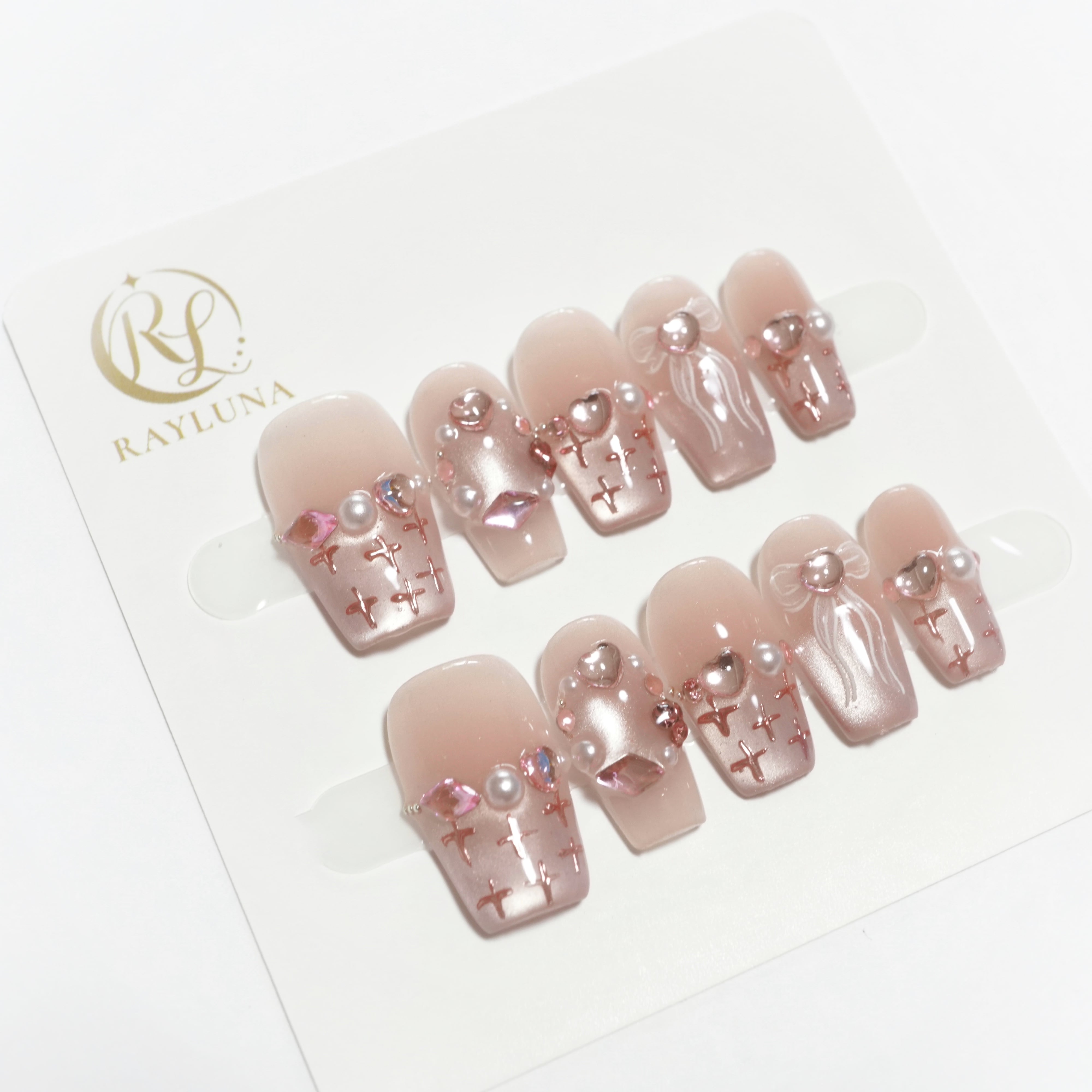 H5 ミディアム バレリーナ/NZ027 繰り返し使えるネイルチップ