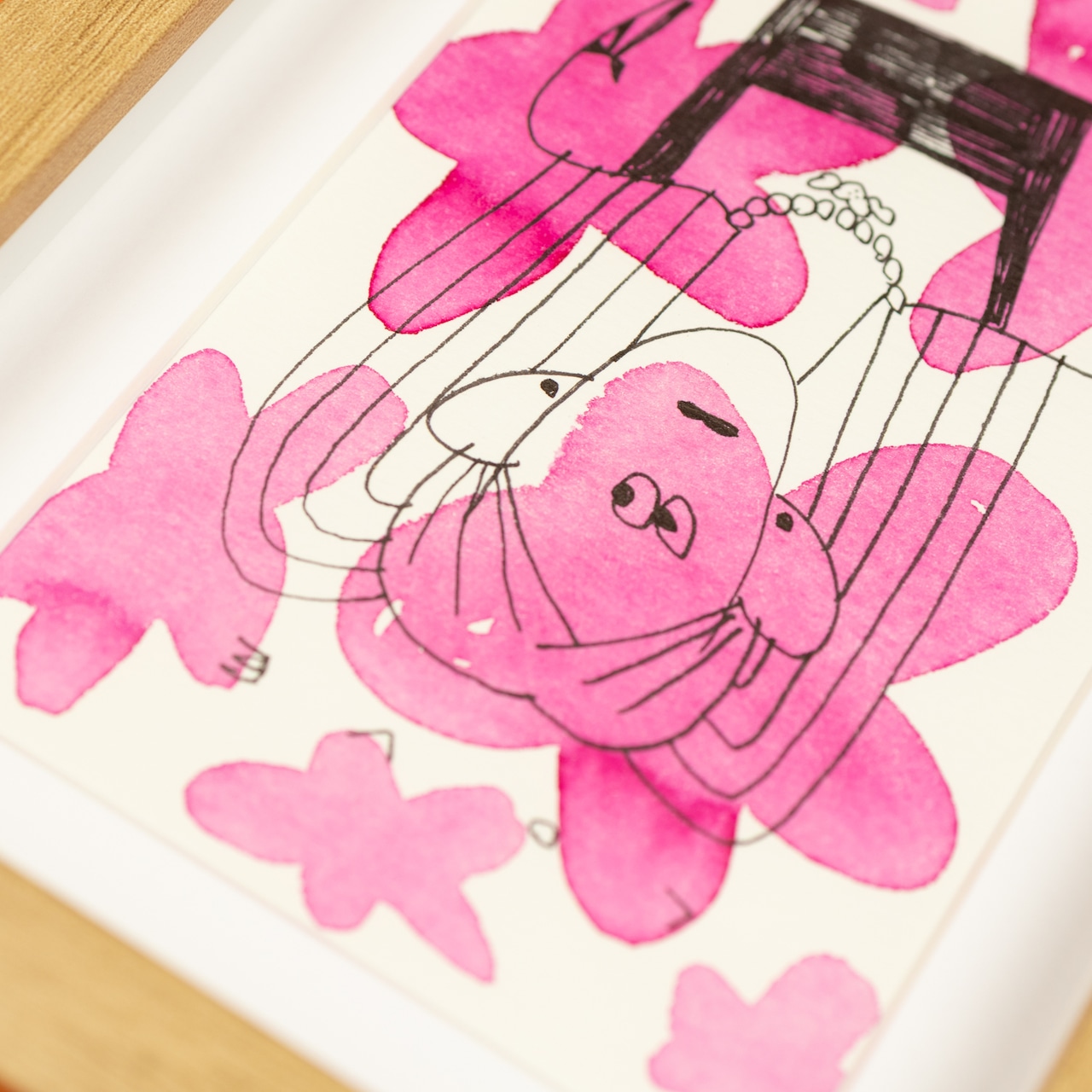 < ナガシまモモ > 原画作品(額付き)「LOVE」