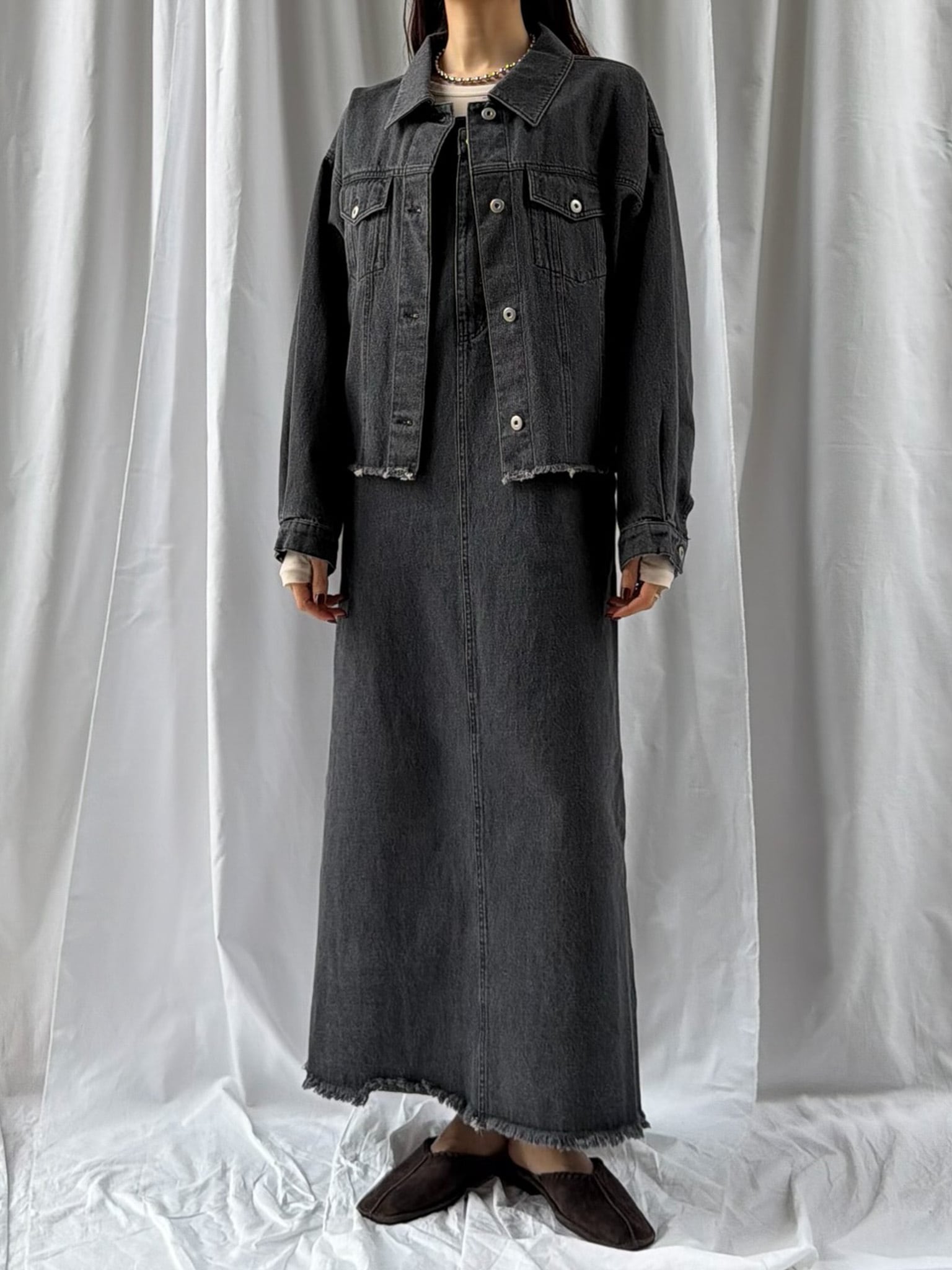FRINGE DENIM JACKET（ﾌﾘﾝｼﾞﾃﾞﾆﾑｼﾞｬｹｯﾄ）【5513027】 | CIEL'AIR
