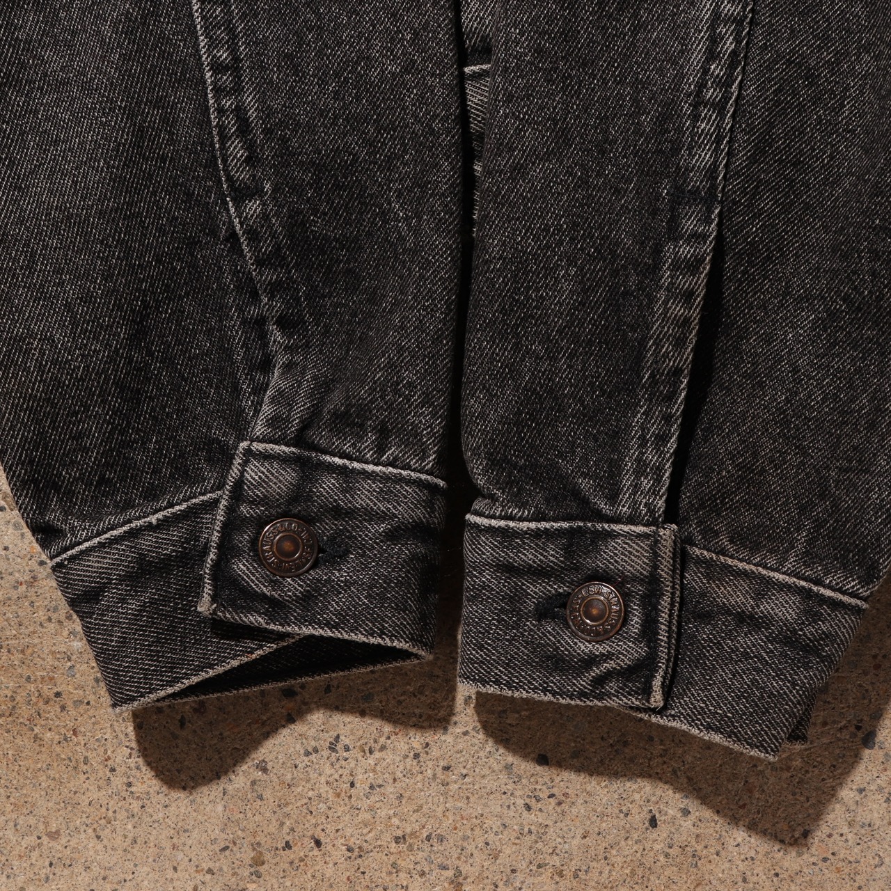 美品 L 先染め Levi's 70507 USA ブラックデニムジャケット 黒 リーバイス