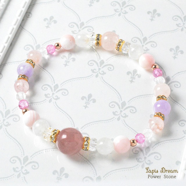 やさしい奇跡を運ぶ 愛と癒しのお守り | モルガナナイト、ローズクォーツのパワーストーン ブレスレット