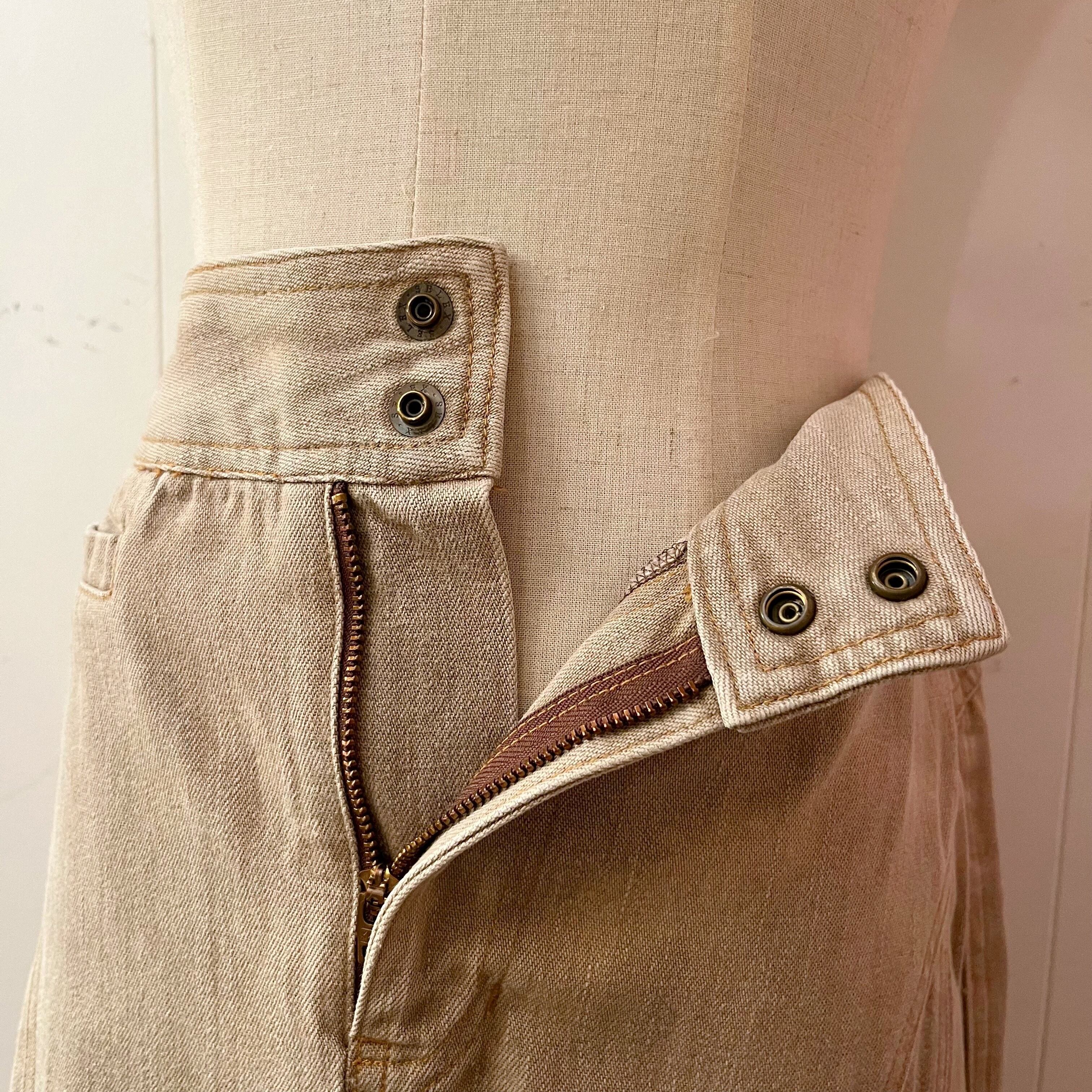 PINKHOUSE / beige denim long skirt