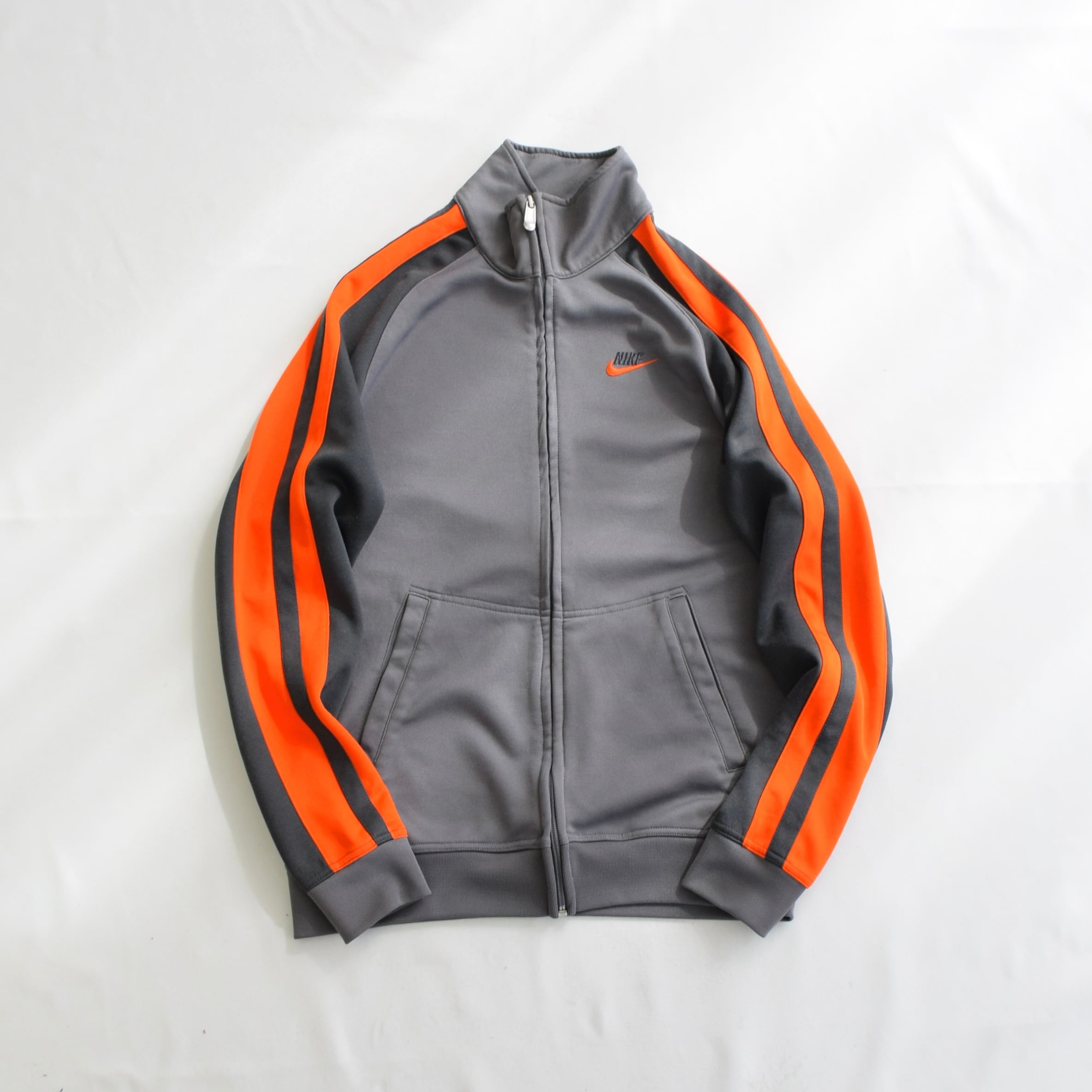 00's NIKE トラックジャケット メンズ M グレー ナイキ ジャージ 古着